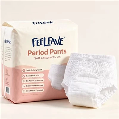 Disposable Breathable Super Absorbent Menstrual Panties M/L Women's Sanitary Pants With Leak Prevention For Night Use